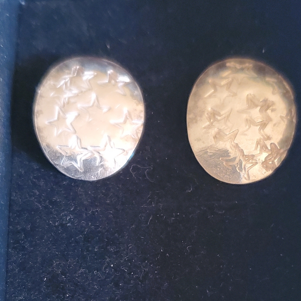Antique Sterling Silver Hammered Post Earrings